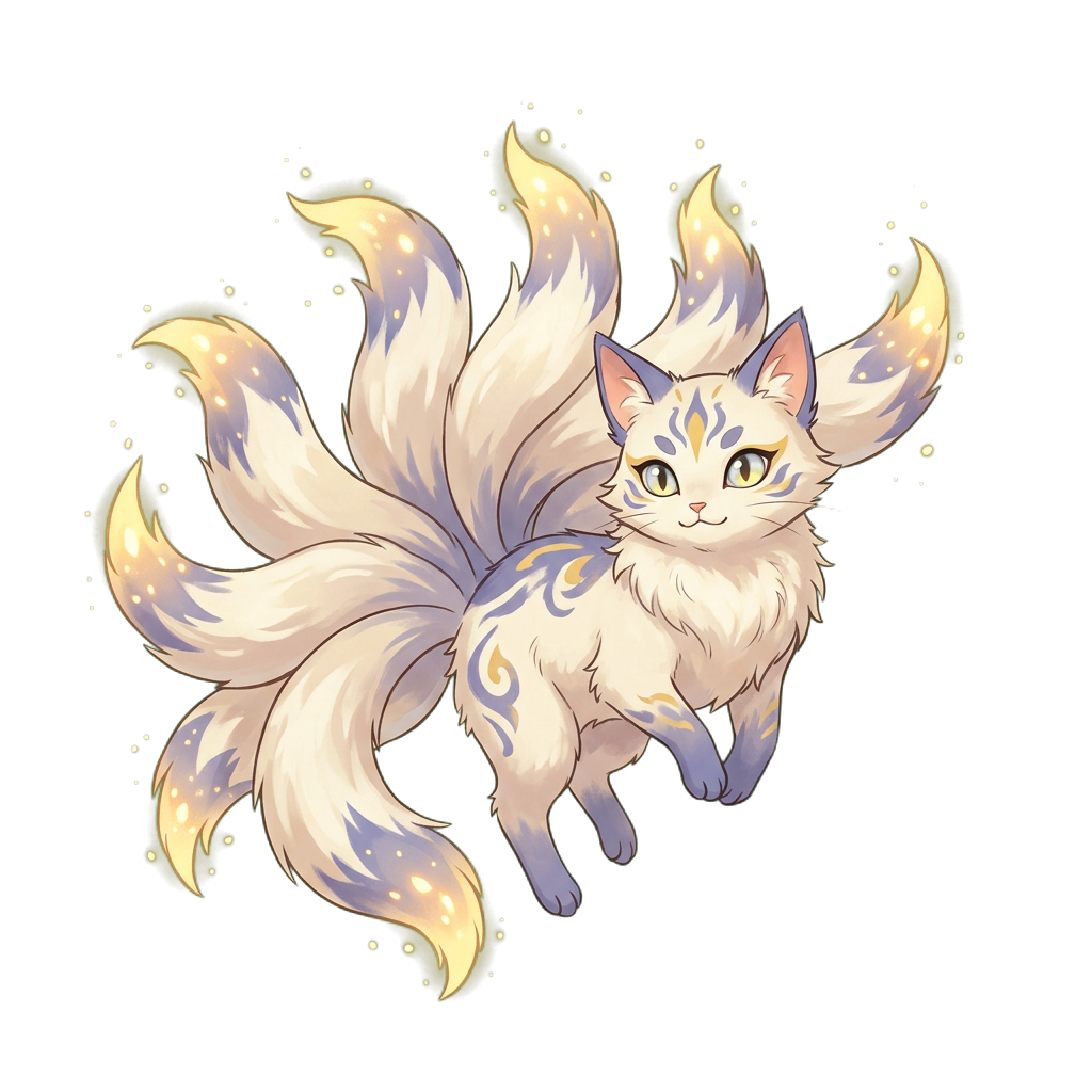 An eight-tailed spirit cat
